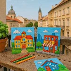 500 Building and Place Coloring Page Prompts